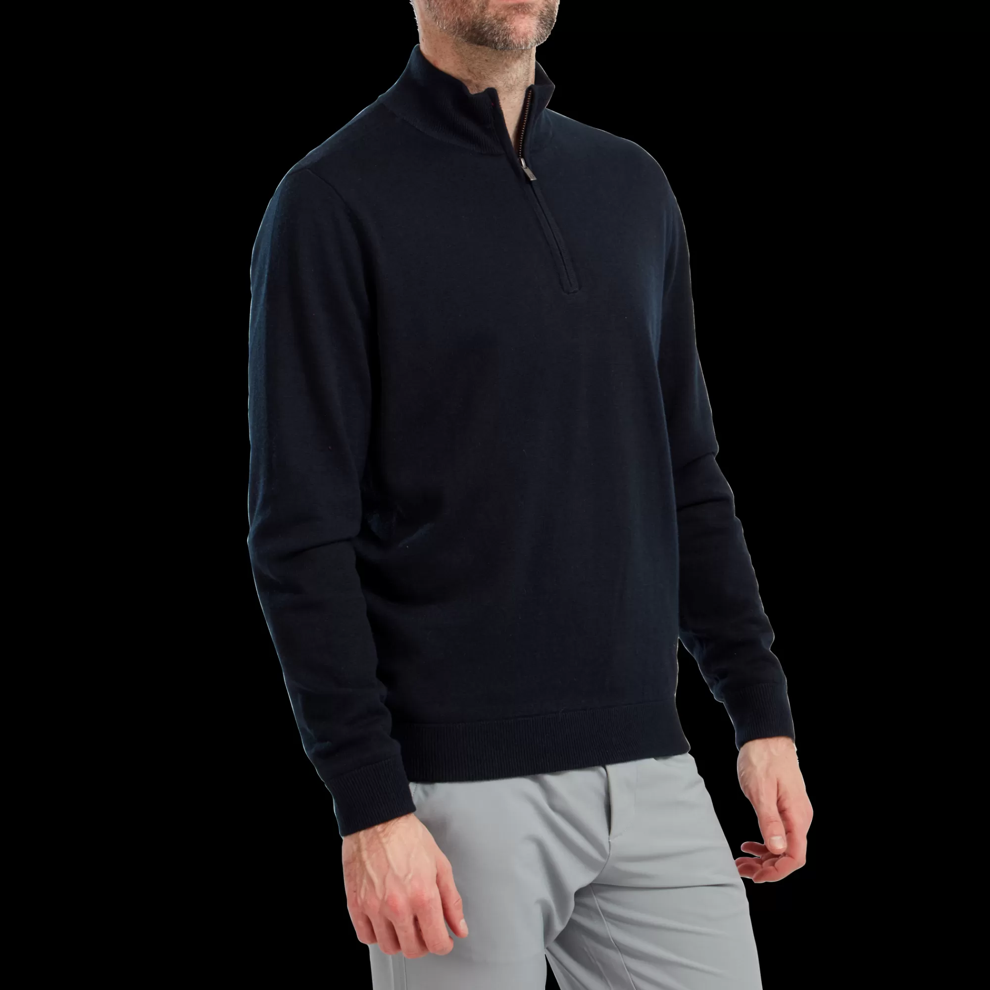 Herren FootJoy Wollmisch-Pullover, Gefüttert, 1/2 RV