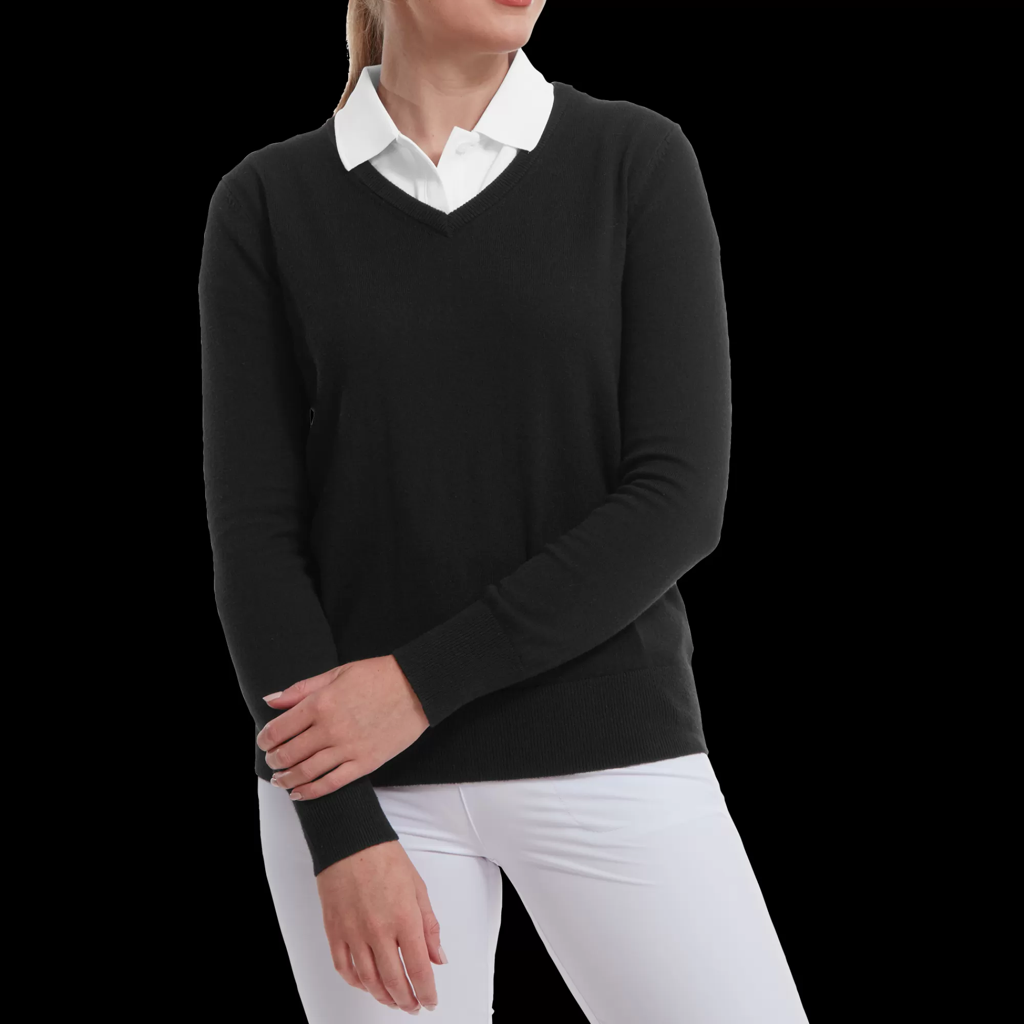 Damen FootJoy Wollmischpullover Mit V-Ausschnitt